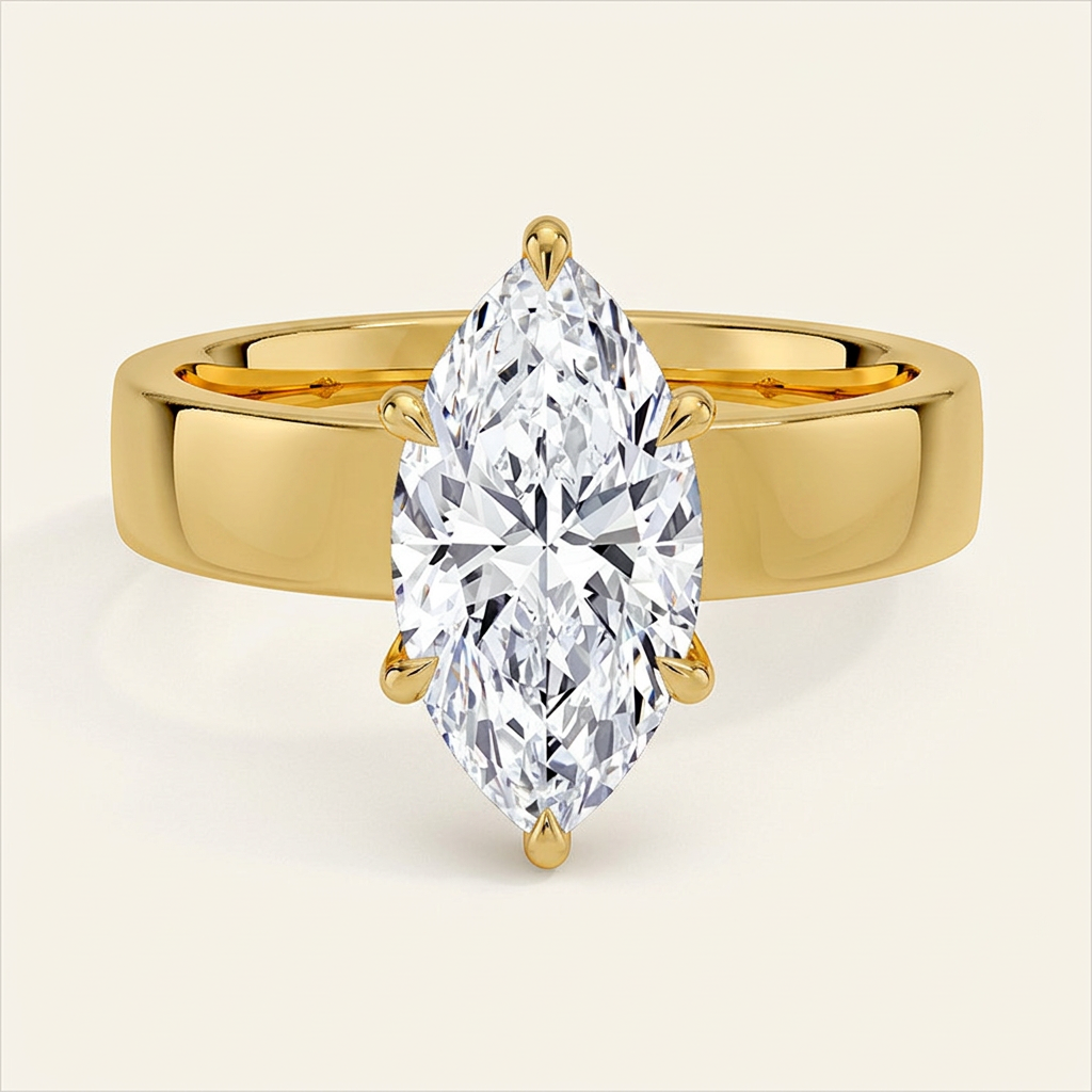 Peyton 4mm Solitaire Ring in 14K Yellow Gold