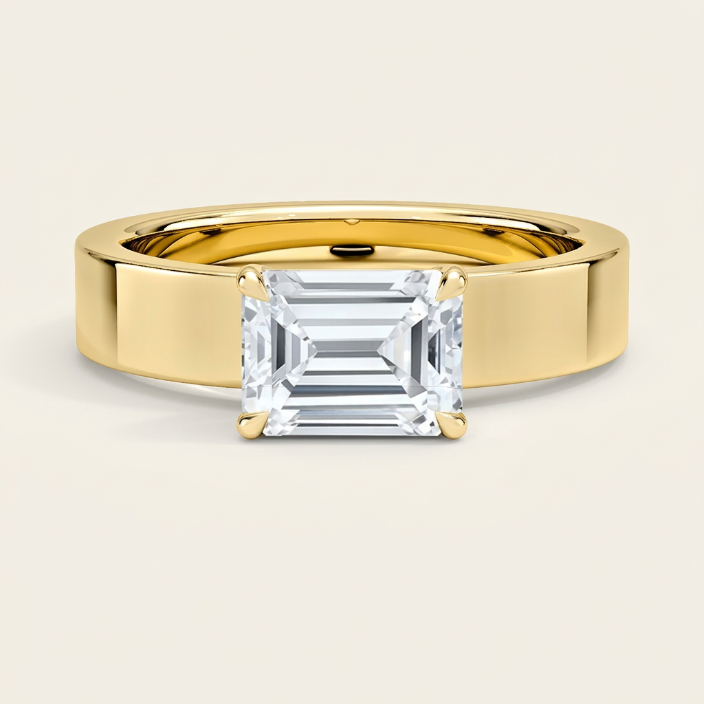 Peyton East-West Solitaire Ring in 14K Yellow Gold