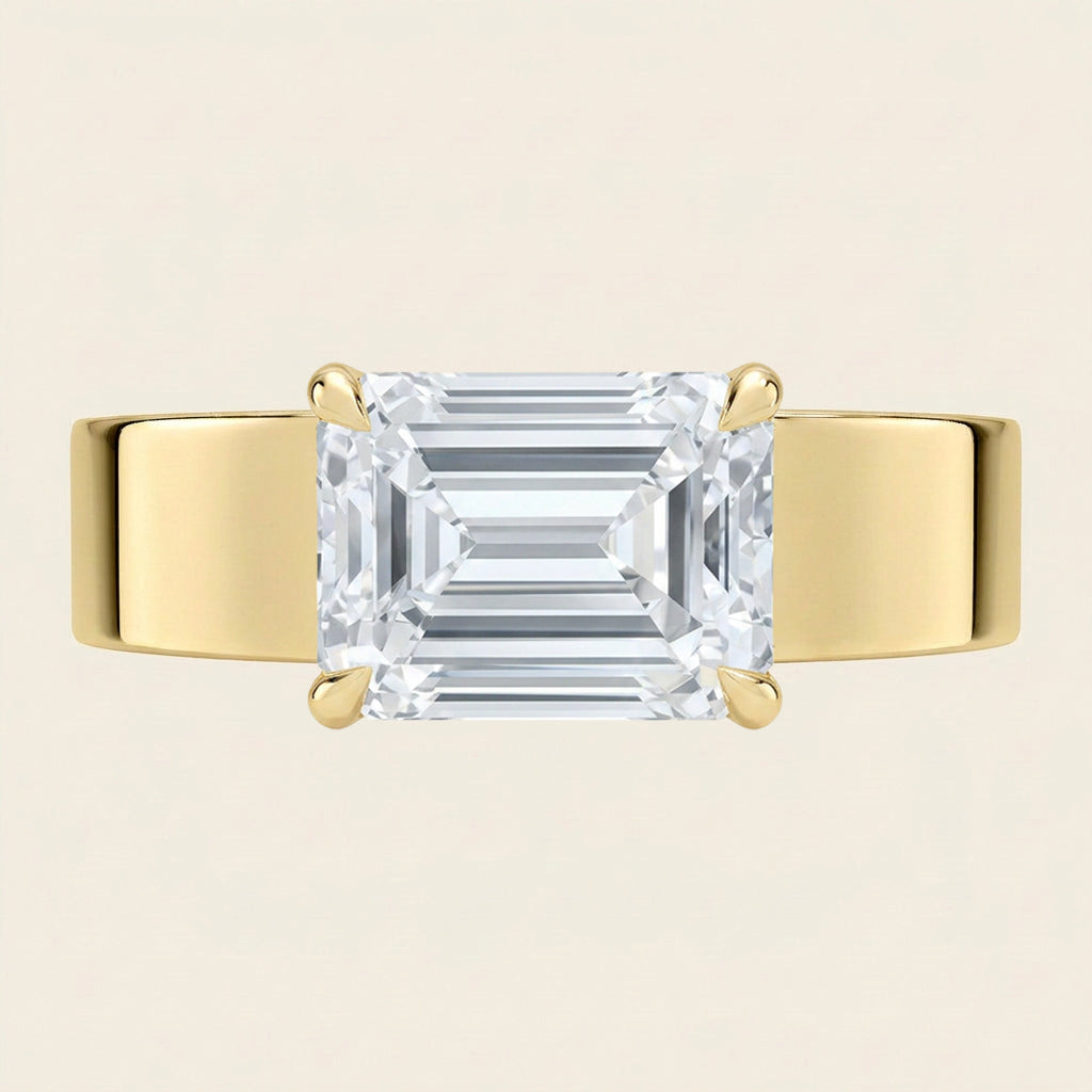 Peyton East-West Solitaire Ring in 14K Yellow Gold