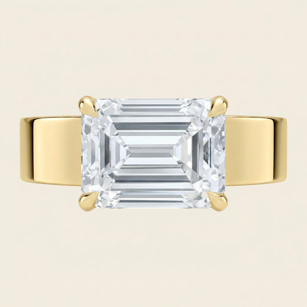 Peyton East-West Solitaire Ring in 14K Yellow Gold