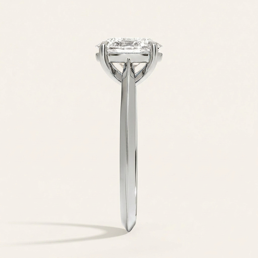 Piper Knife Edge Solitaire Ring in 14K White Gold