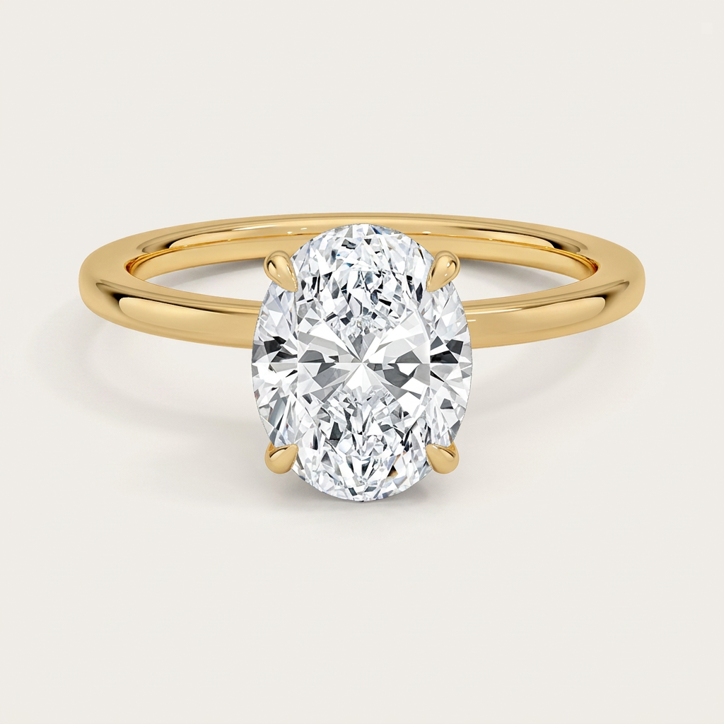 Secret Halo 1.5mm Diamond Ring in 14K Yellow Gold
