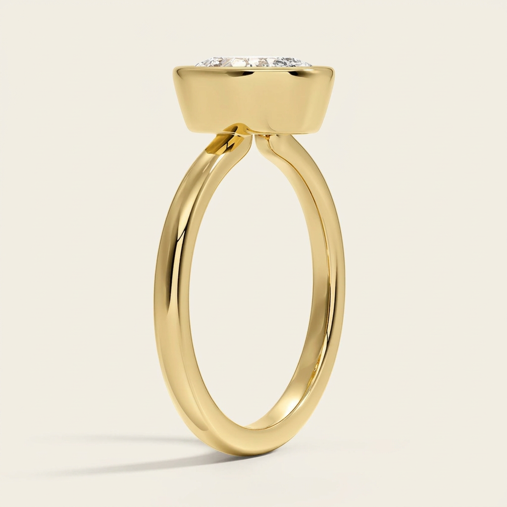 Sylvie Perfect Fit Bezel Solitaire Ring in 14K Yellow Gold