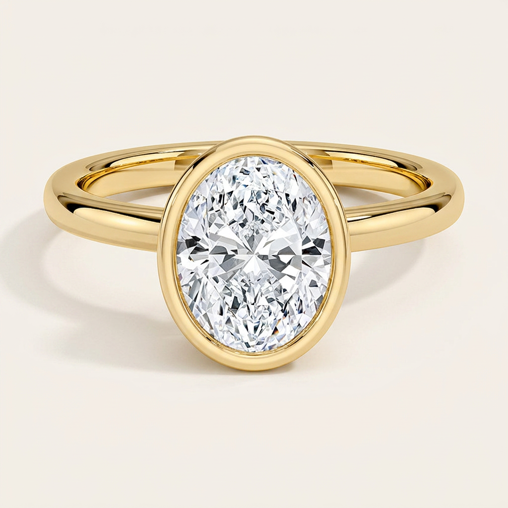 Sylvie Perfect Fit Bezel Solitaire Ring in 14K Yellow Gold