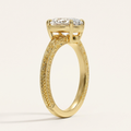 Tapered Elsie Engraved Solitaire Ring in 14K Yellow Gold