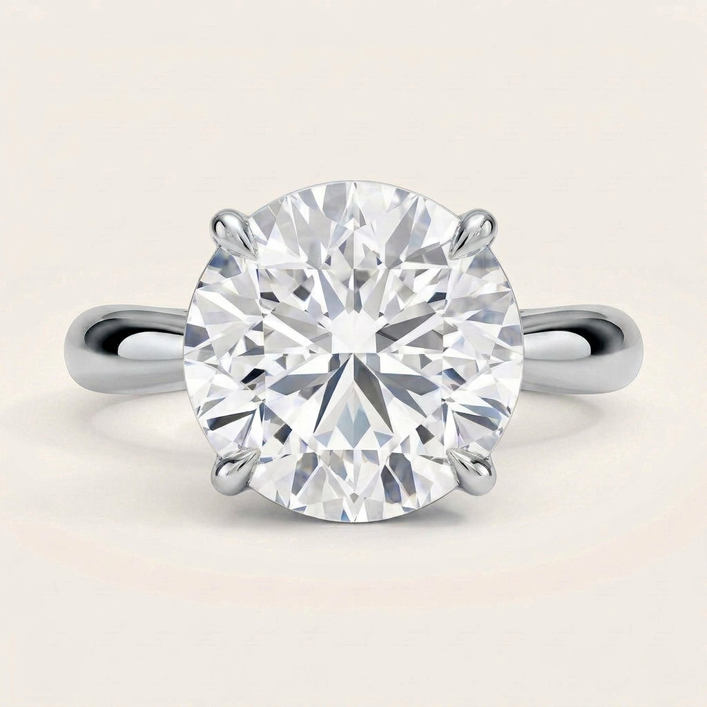 Thea Tapered Solitaire Diamond Ring in 14K White Gold