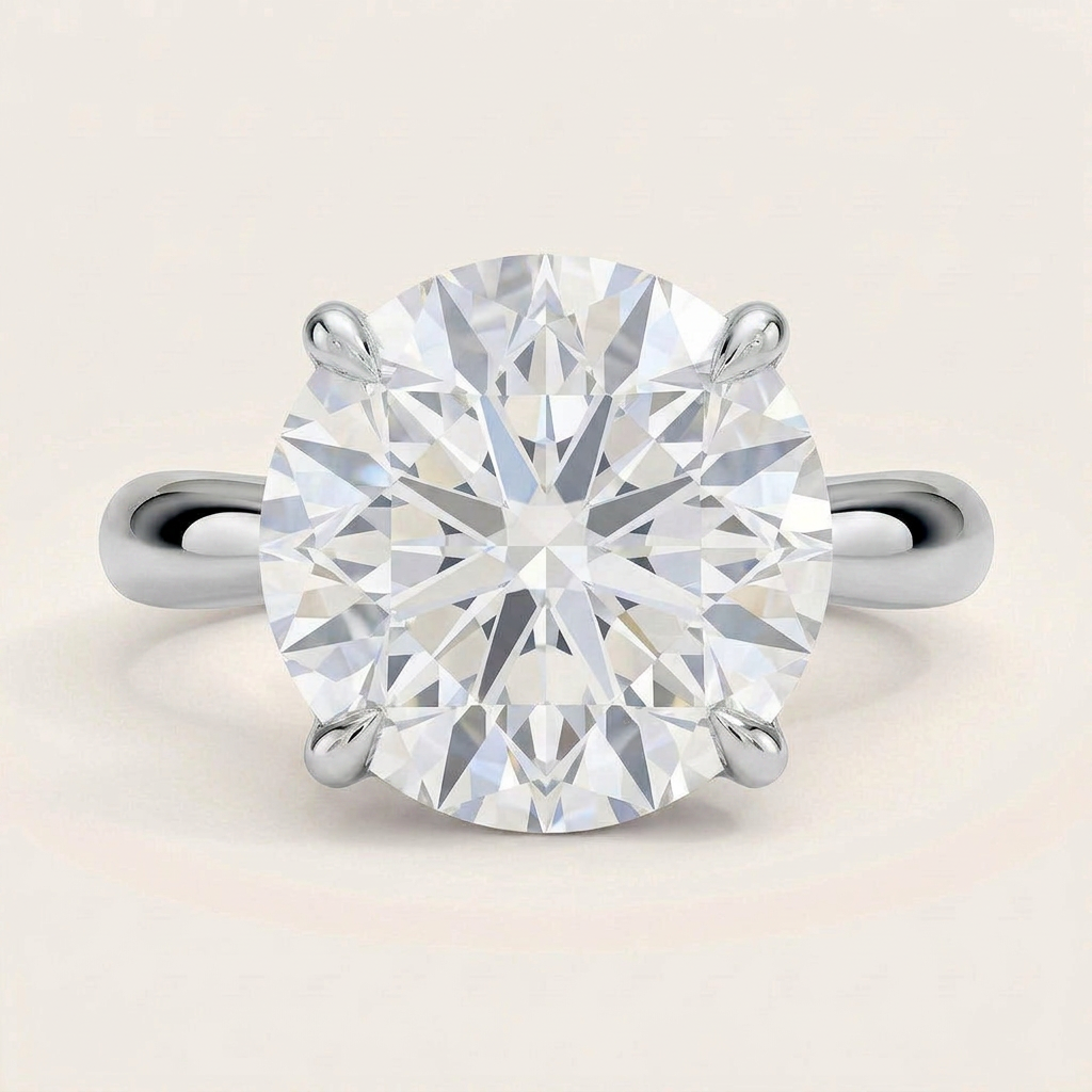 Thea Tapered Solitaire Diamond Ring in 14K White Gold