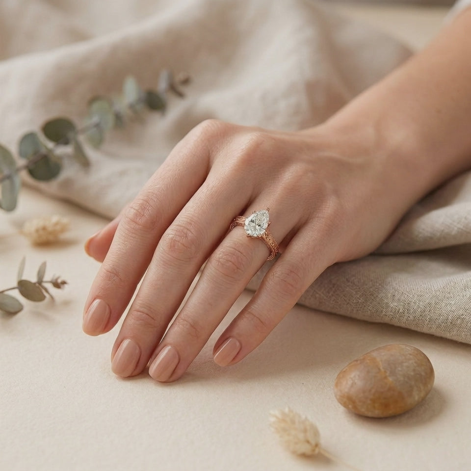 Hudson Engraved Ring in 14K Yellow Gold