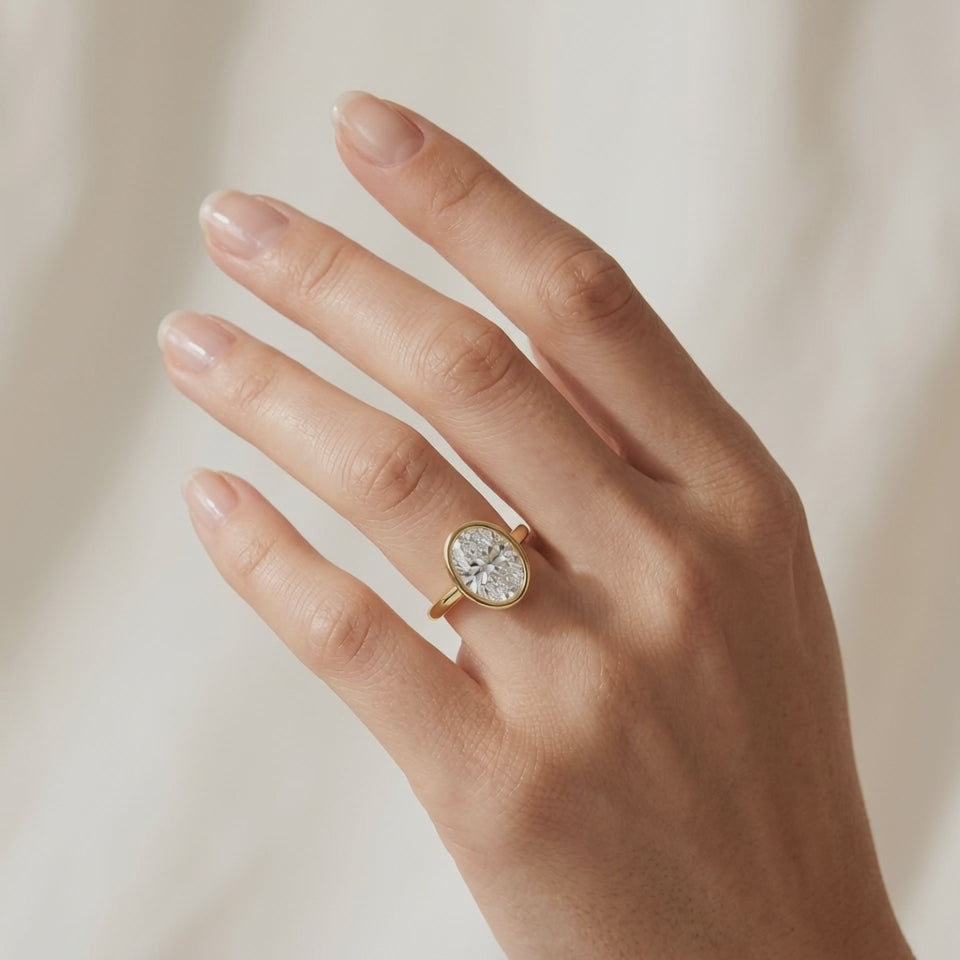 Sylvie Perfect Fit Bezel Solitaire Ring in 14K Yellow Gold